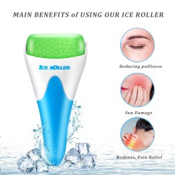 Ice Roller for Face and Skin with Portable Case, Green